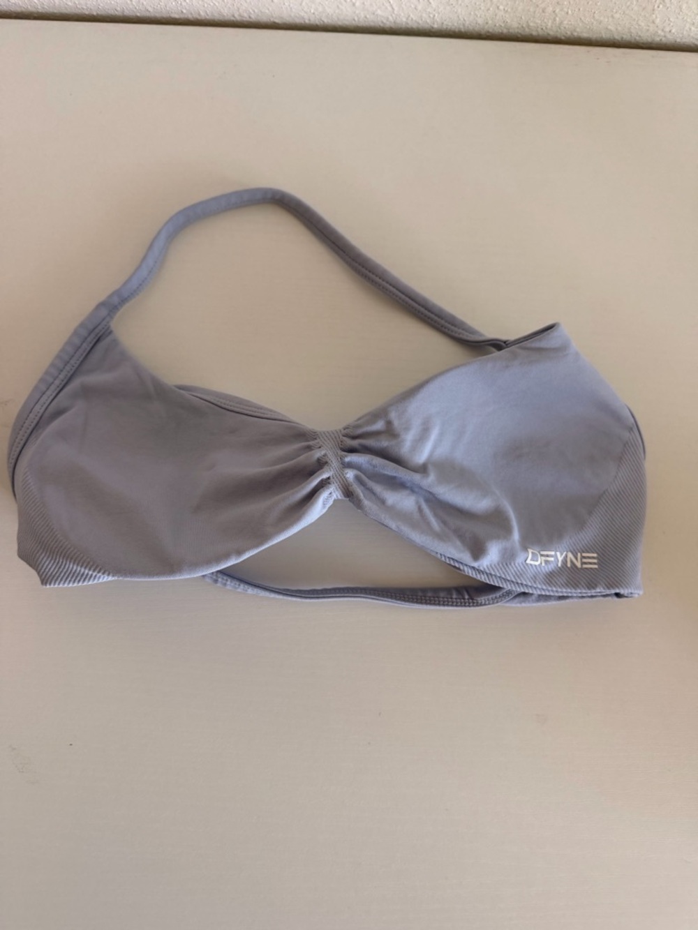 DFYNE light blue halter impact top size S